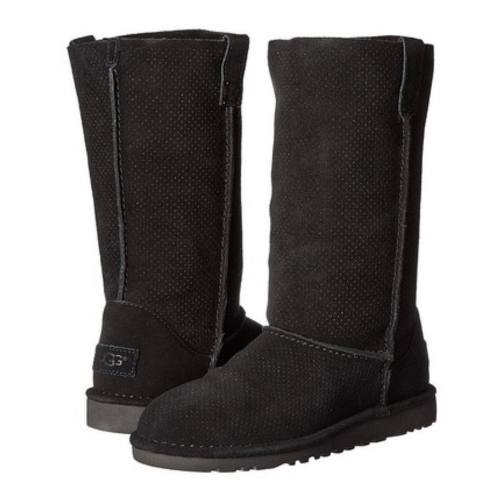 UGG Classic Unlined Perf Suede Leather Boots Womens Size 10